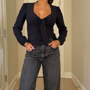 Intermix polka dot silk blouse